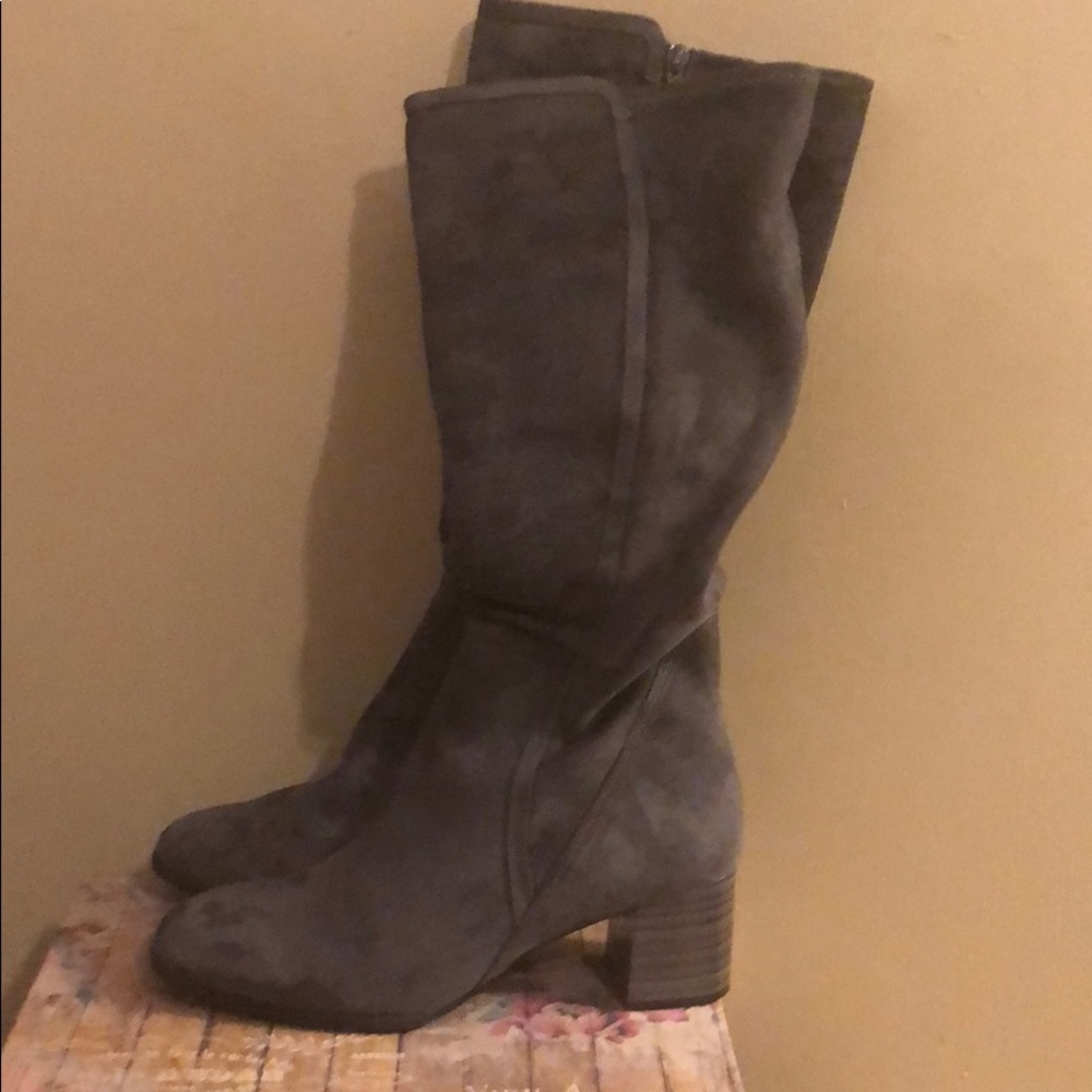 Impo Gray Faux Suede Dress Boots